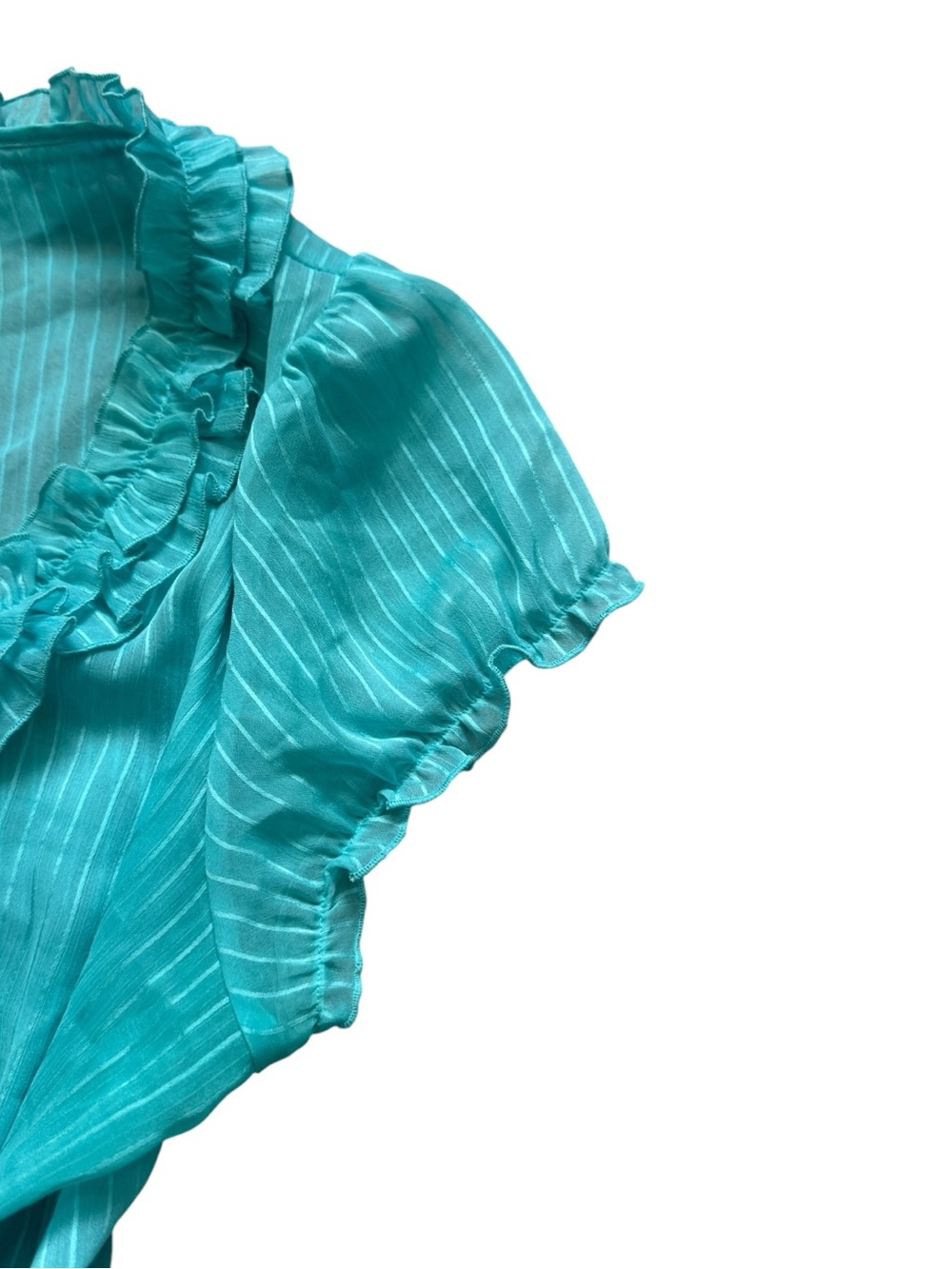 Smart Set Turquoise Ruffle Short-Sleeve Blouse - Picture 2 of 7